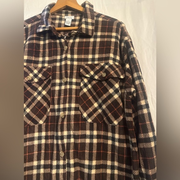 Rue21 Women’s Brown/Cream Button Down Plaid Shirt Front Pockets size XL NWT - Picture 2 of 12
